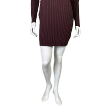 Load image into Gallery viewer, Asos | Womens Brown Ribbed Patterned Mockneck Long Sleeved Dress | Size: 12

