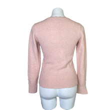 Load image into Gallery viewer, Rachel Parcell | Women&#39;s Light Pink Scalloped Collar and Pearl Embellished Sleeve Sweater | Size: XS
