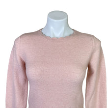 Load image into Gallery viewer, Rachel Parcell | Women&#39;s Light Pink Scalloped Collar and Pearl Embellished Sleeve Sweater | Size: XS
