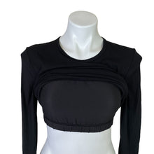 Load image into Gallery viewer, Yogalicious | Womens Black Heavenly Rib Kathleen Crop Top | Size: L
