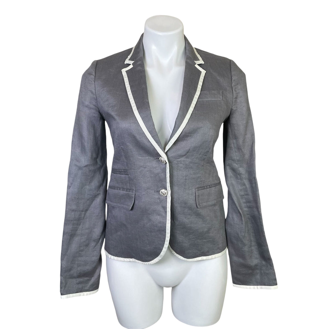 J. Crew | Women's Light Gray and White School Boy Blazer Jacket | Size: 0