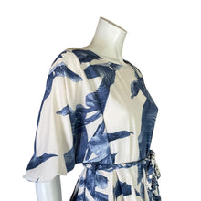 Load image into Gallery viewer, Aakaa | Women&#39;s Blue and White Leaf Design Mini Dress | Size: S
