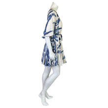 Load image into Gallery viewer, Aakaa | Women&#39;s Blue and White Leaf Design Mini Dress | Size: S
