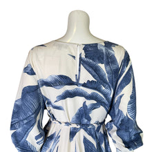 Load image into Gallery viewer, Aakaa | Women&#39;s Blue and White Leaf Design Mini Dress | Size: S
