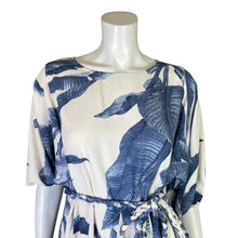 Load image into Gallery viewer, Aakaa | Women&#39;s Blue and White Leaf Design Mini Dress | Size: S
