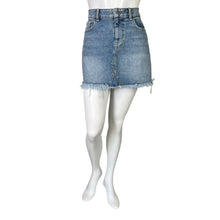 Load image into Gallery viewer, Lulu&#39;s | Women&#39;s Light Blue Fray Mini Jean Skirt | Size: 4
