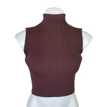 Load image into Gallery viewer, Zara | Women&#39;s Brown Ribbed Mockneck Crop Top with Tag | Size: S
