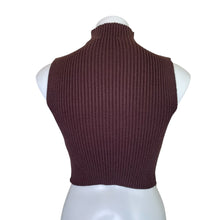 Load image into Gallery viewer, Zara | Women&#39;s Brown Ribbed Mockneck Crop Top with Tag | Size: S
