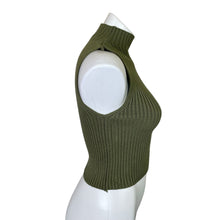 Load image into Gallery viewer, Zara | Women&#39;s Olive Green Ribbed Mockneck Crop Top with Tag | Size: S
