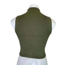 Load image into Gallery viewer, Zara | Women&#39;s Olive Green Ribbed Mockneck Crop Top with Tag | Size: S
