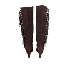 Load image into Gallery viewer, Coach | Women&#39;s Brown Leather Fringe Dollie Wedge Boot | Size: 8
