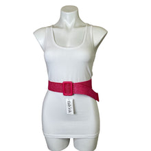 Load image into Gallery viewer, Fab&#39;rik | Women&#39;s Pink Kacey Rafia Belt with Tags
