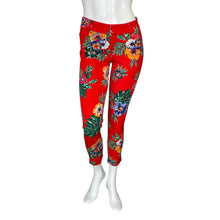 Load image into Gallery viewer, Old Navy | Women&#39;s Bright Red and Tropical Pattern Pixie Pants | Size: 6
