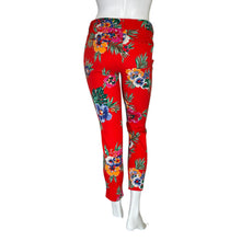 Load image into Gallery viewer, Old Navy | Women&#39;s Bright Red and Tropical Pattern Pixie Pants | Size: 6
