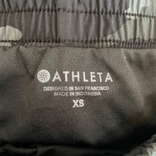 Load image into Gallery viewer, Athleta | Women&#39;s Black/Gray Camo Print Mesh Racker Run 4&quot; Shorts | Size: XS
