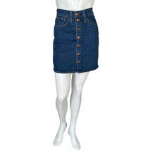 Load image into Gallery viewer, Madewell | Women&#39;s Dark Blue Wash Button Up Denim Skirt | Size: 26
