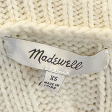 Load image into Gallery viewer, Madewell | Women&#39;s Cream Cable Knit V Neck Crop Sweater | Size: XS
