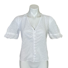 Load image into Gallery viewer, Madewell | Women&#39;s White Short Sleeve Eyelet Top | Size: 4
