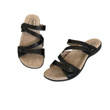 Load image into Gallery viewer, Taos | Women&#39;s Black Double U Leather Sandals | Size: 8
