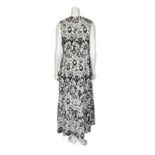 Load image into Gallery viewer, Chico&#39;s | Women&#39;s Green and White Tribal Pattern Sleeveless Tiered Maxi Dress | Size: 12
