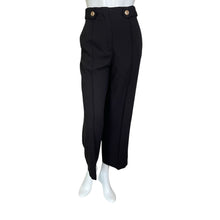 Load image into Gallery viewer, Zara | Women&#39;s Black Center Seam Military Button Trouser Pants | Size: S
