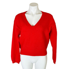 Load image into Gallery viewer, Open Edit | Women&#39;s Red V Neck Pullover Sweater | Size: XS
