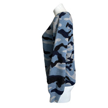 Load image into Gallery viewer, J. Society | Women&#39;s Two Tone Blue and Gray Camo Knit Pullover Sweater | Size: M
