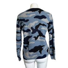 Load image into Gallery viewer, J. Society | Women&#39;s Two Tone Blue and Gray Camo Knit Pullover Sweater | Size: M
