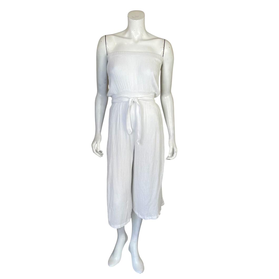 Becca | Women's White Tube Jumpsuit with Belt | Size: S