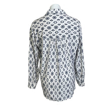 Load image into Gallery viewer, Splendid | Women&#39;s White and Blue Tribal Print Button Down Top with Tags | Size: M
