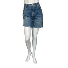 Load image into Gallery viewer, Reformation | Women&#39;s Medium Wash Button Fly Cut Off Jean Shorts | Size: 31
