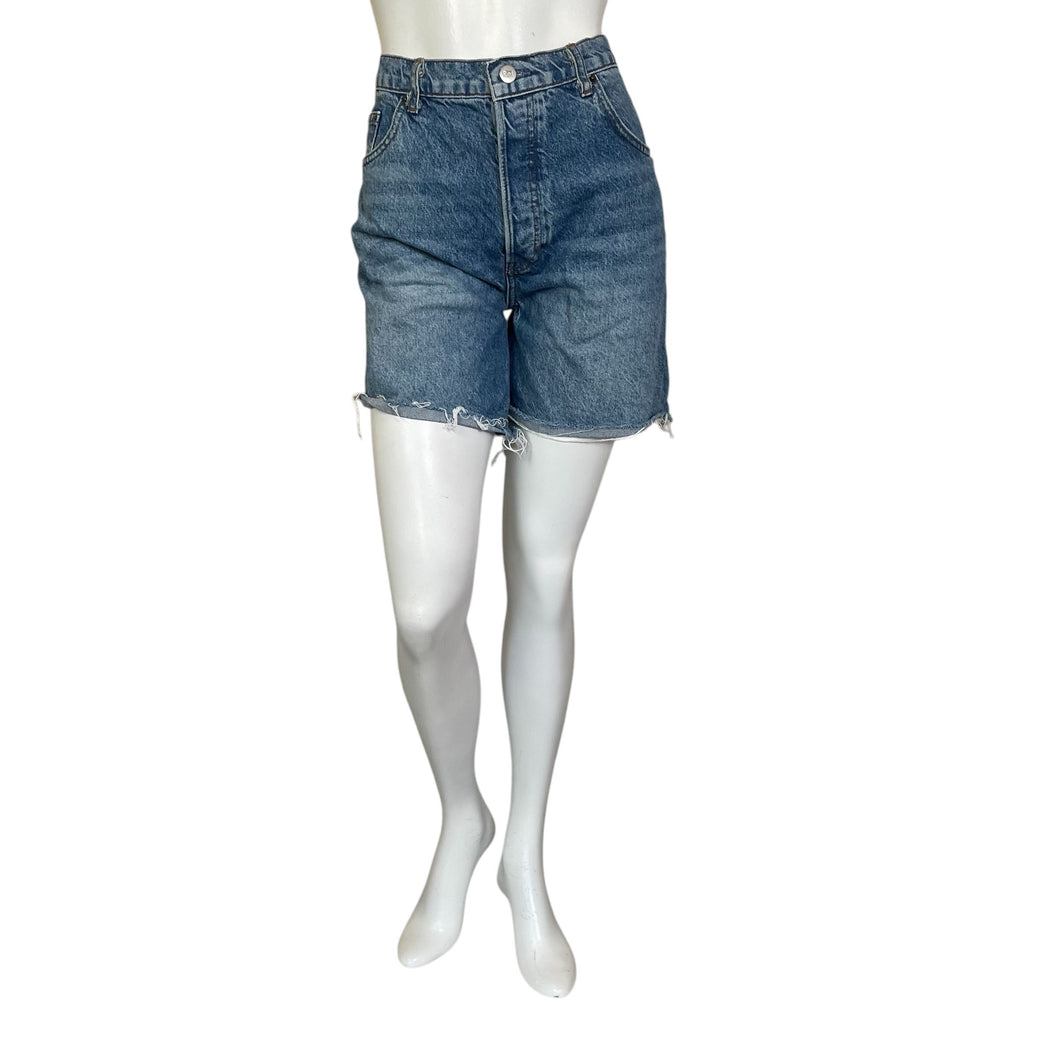 Reformation | Women's Medium Wash Button Fly Cut Off Jean Shorts | Size: 31