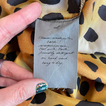 Load image into Gallery viewer, Raquel Allegra | Women&#39;s Cheetah Print Silk Button Down Blouse | Size: 2
