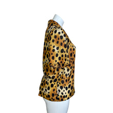 Load image into Gallery viewer, Raquel Allegra | Women&#39;s Cheetah Print Silk Button Down Blouse | Size: 2
