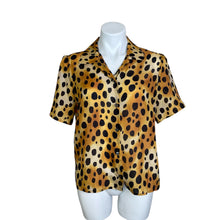 Load image into Gallery viewer, Raquel Allegra | Women&#39;s Cheetah Print Silk Button Down Blouse | Size: 2
