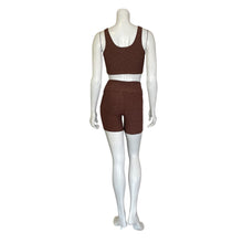 Load image into Gallery viewer, Year of Ours | Women&#39;s Brown Football Bra and Bike Short 2 Piece Set | Size: M
