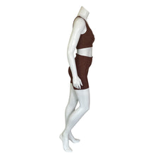 Load image into Gallery viewer, Year of Ours | Women&#39;s Brown Football Bra and Bike Short 2 Piece Set | Size: M
