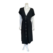 Load image into Gallery viewer, The Normal Brand | Women&#39;s Black Button Down Short Sleeve Dress | Size: M
