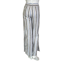 Load image into Gallery viewer, Drew | Women&#39;s White/Blue Striped Linen Blend Wide Leg Pull On Pants | Size: XS
