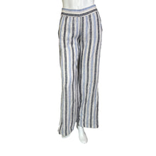 Load image into Gallery viewer, Drew | Women&#39;s White/Blue Striped Linen Blend Wide Leg Pull On Pants | Size: XS
