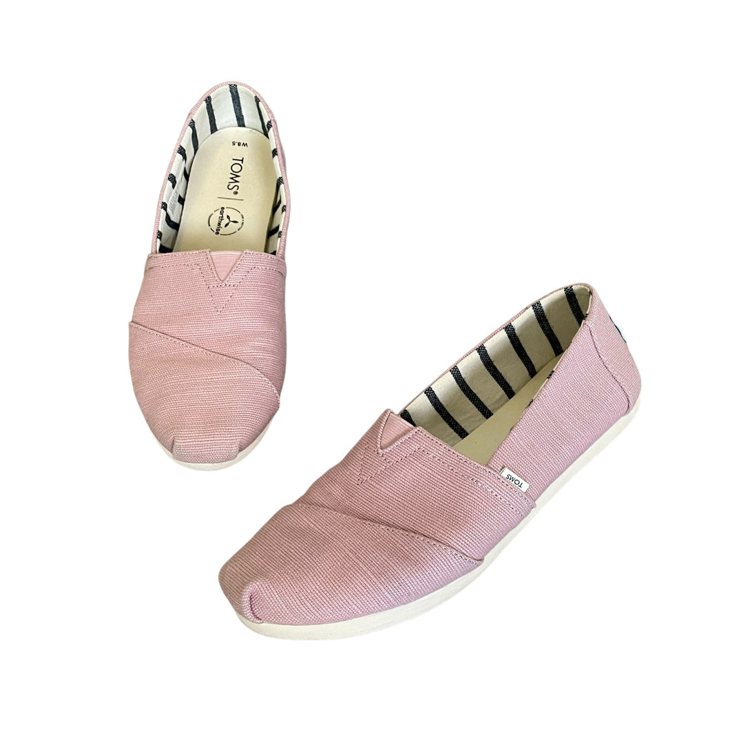 TOMS | Women's Pink Canvas Alpargata Slip On Shoes | Size: 8.5