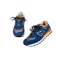 Load image into Gallery viewer, New Balance | Women&#39;s Orange and Blue Suede 574 Sneaker | Size: 8.5
