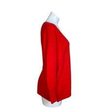 Load image into Gallery viewer, Pure Collection | Women&#39;s Red 100% Cashmere V Neck Pullover Sweater | Size: 12
