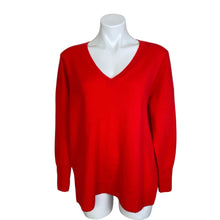 Load image into Gallery viewer, Pure Collection | Women&#39;s Red 100% Cashmere V Neck Pullover Sweater | Size: 12
