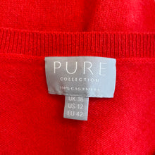 Load image into Gallery viewer, Pure Collection | Women&#39;s Red 100% Cashmere V Neck Pullover Sweater | Size: 12
