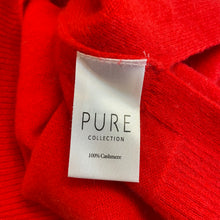 Load image into Gallery viewer, Pure Collection | Women&#39;s Red 100% Cashmere V Neck Pullover Sweater | Size: 12
