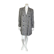 Load image into Gallery viewer, M&amp;S Collection | Women&#39;s Black and White Checkered Blazer Jacket w/ Button Accents | Size: 12
