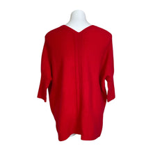 Load image into Gallery viewer, Pure Collection | Women&#39;s Bright Red Stripe Patterned Cashmere V Neck Sweater | Size: S
