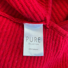 Load image into Gallery viewer, Pure Collection | Women&#39;s Bright Red Stripe Patterned Cashmere V Neck Sweater | Size: S
