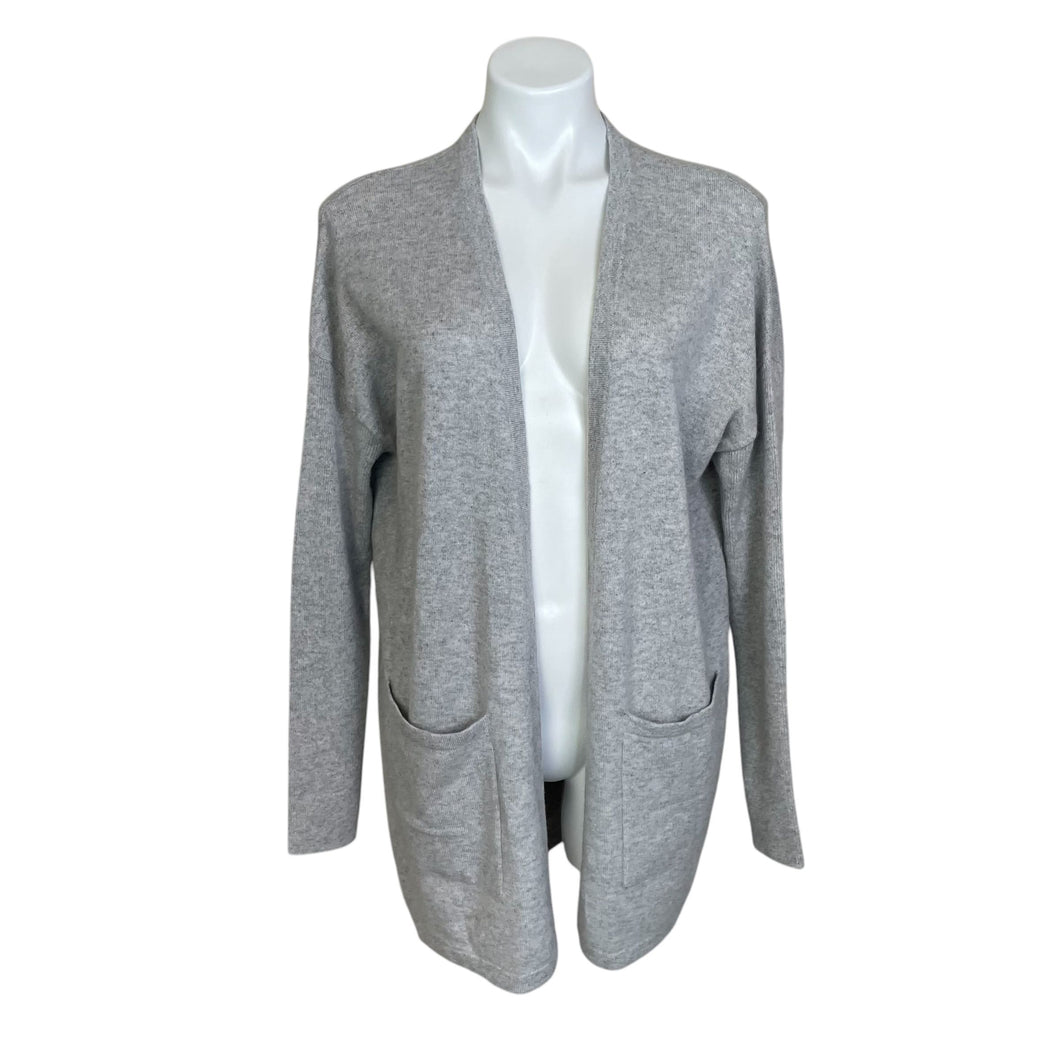 M&S Collection | Women's Light Gray Autograph 100% Cashmere Open Front Cardigan Sweater | Size: L